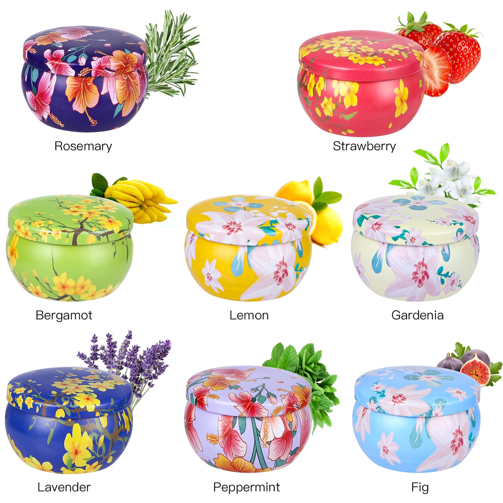 Natural Velas Aromaticas Juego de 8 Piezas,100% de Cera de Soja Velas Perfumadas,Navidad Velas Aromaticas,Aliviar el Estrés, para Relajación Vela de Viaje Adecuado para decoración de fiestas
