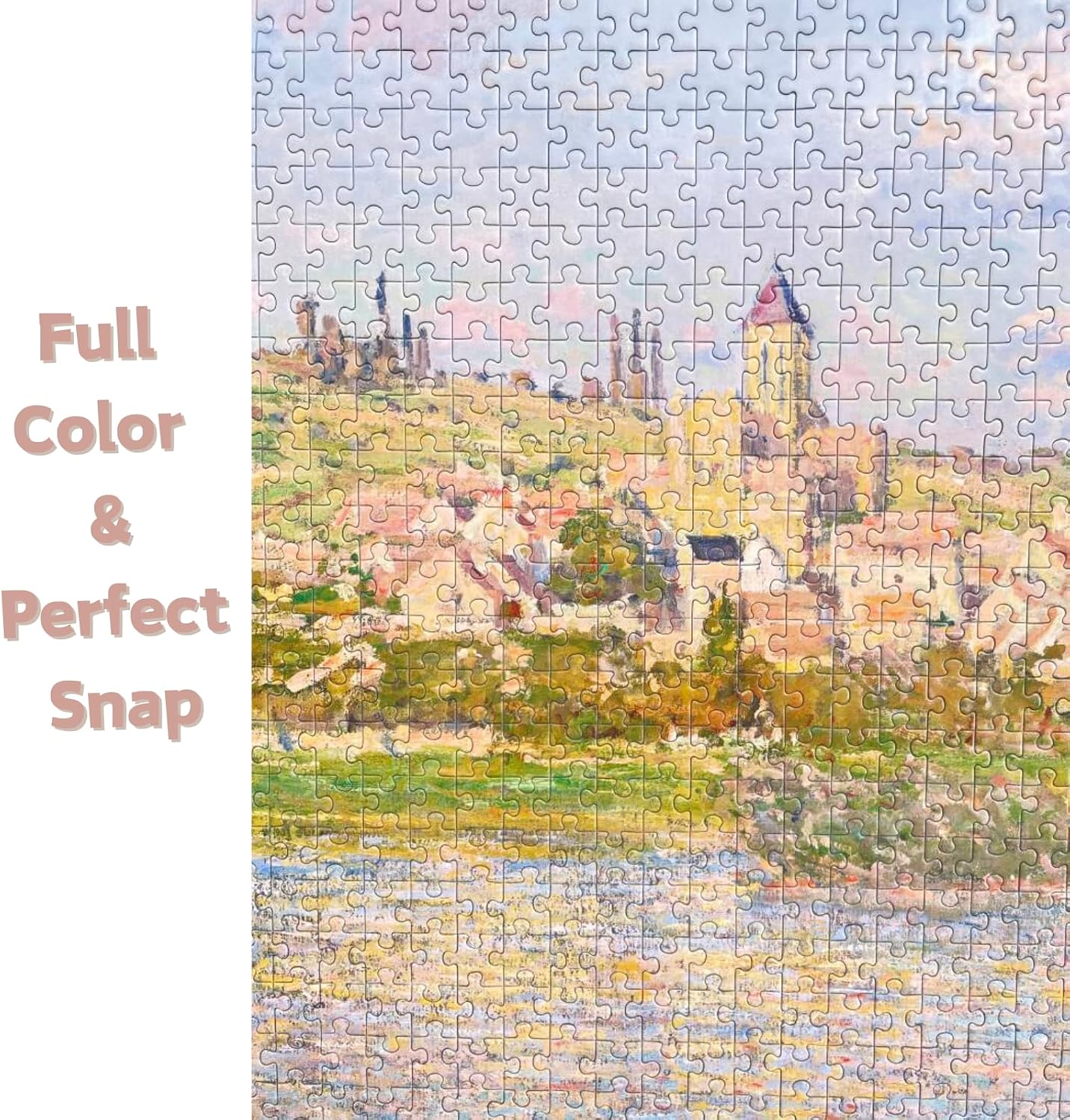 Art Painting Jigsaw Puzzles by Claude Monet 1000 Pieces Art Jigsaw Puzzles for Adults, Jigsaw Puzzle for Family Party for Birthday Holiday (Vétheuil), HFN0002