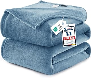 WAVVE Kuscheldecke Flauschig Decke Tagesdecke für Bett, 230x270 Blau