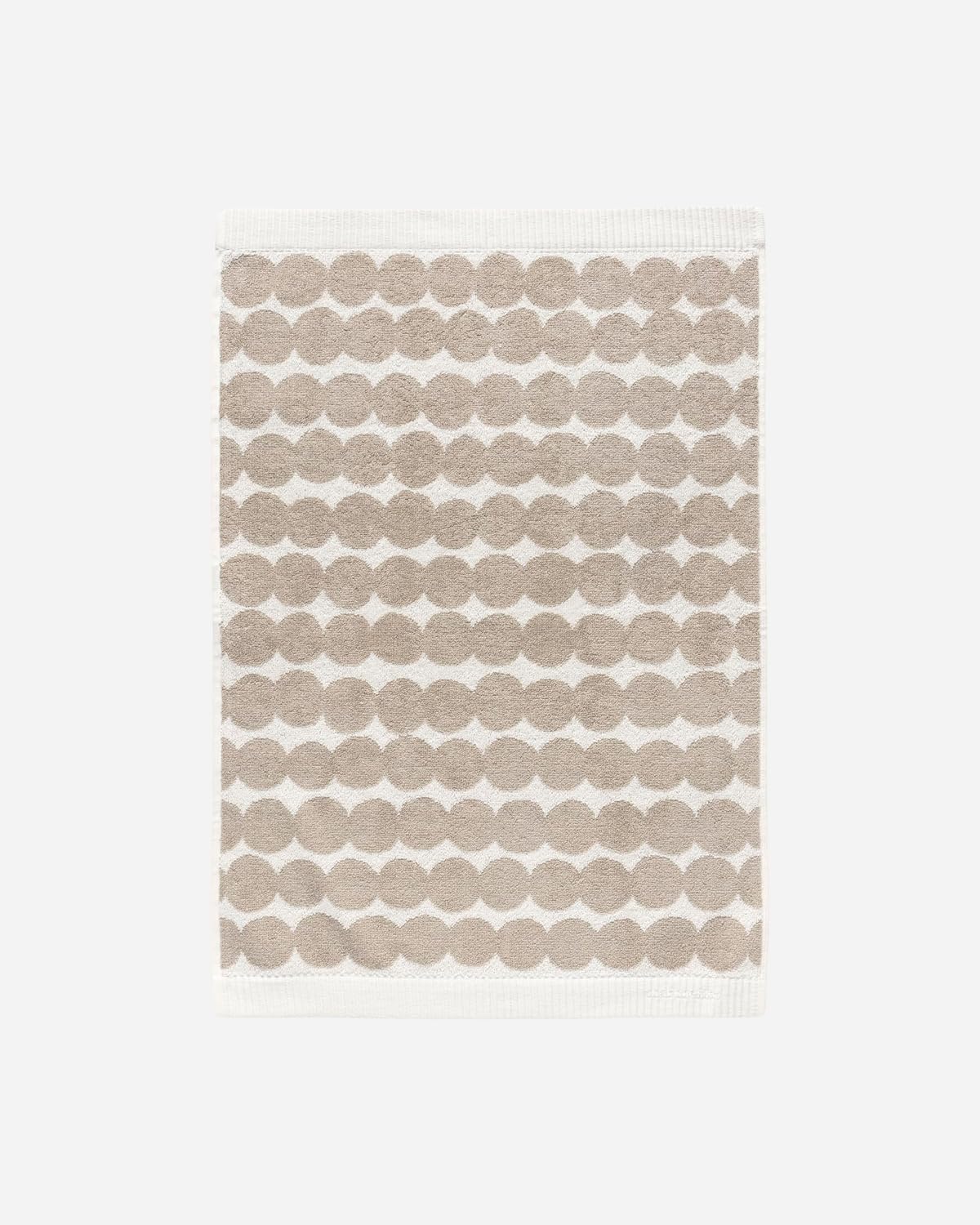 MARIMEKKO Räsymatto Terry Cotton Hand Towel (Ivory and Beige) – Polka Dot Patterned Hand Towels – 28 in x 20 in