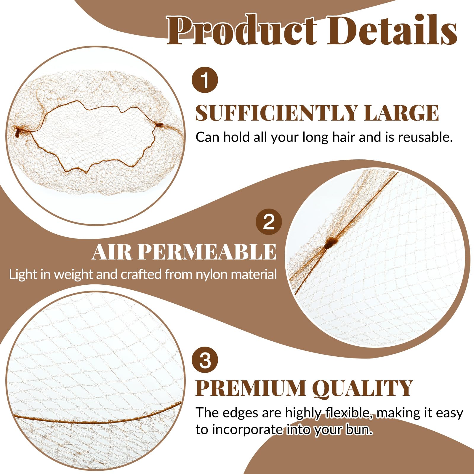 Nylon Invisible Hair Net 20 Cali 50 cm Rete Elastica per Capelli Bionda per Donna Balletto Danza