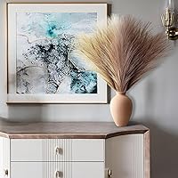 Vista 68 de Decoración de hierba de las pampas, 6 tallos de 18 pulgadas de hierba pomposa, arreglo floral pequeño y relleno de jarrón para decoración bohemia