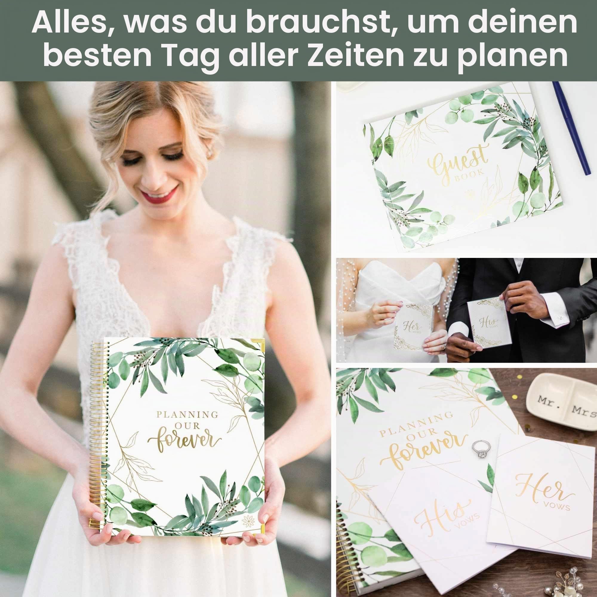 bloom daily planners Hochzeitsplaner mit festem Einband, Braut-Tagebuch und Organizer (undatiert), 22,9 x 27,9 cm – Planning Our Forever