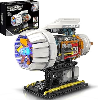 Aircraft Engine Building Kit for Adults, STEM Mini Engine Model Toy with Motor & Hand Rocker, Compatible with Lego Airplane Set, Gift Idea for Kids & Teens Boys 8-14 (635 PCS)