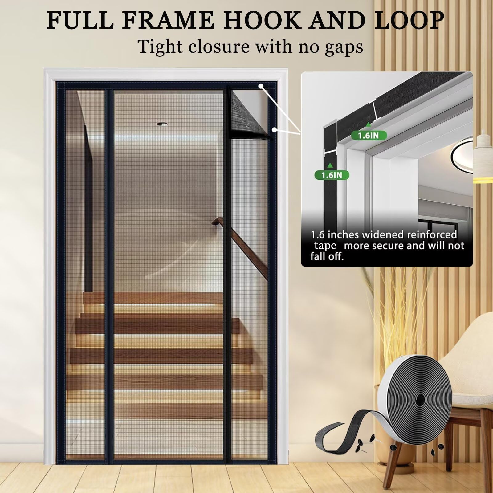 Zanzariera Forti 165x225cm Nero Magnetica er Porte Zanzariere Magnetiche per Tenda Calamita