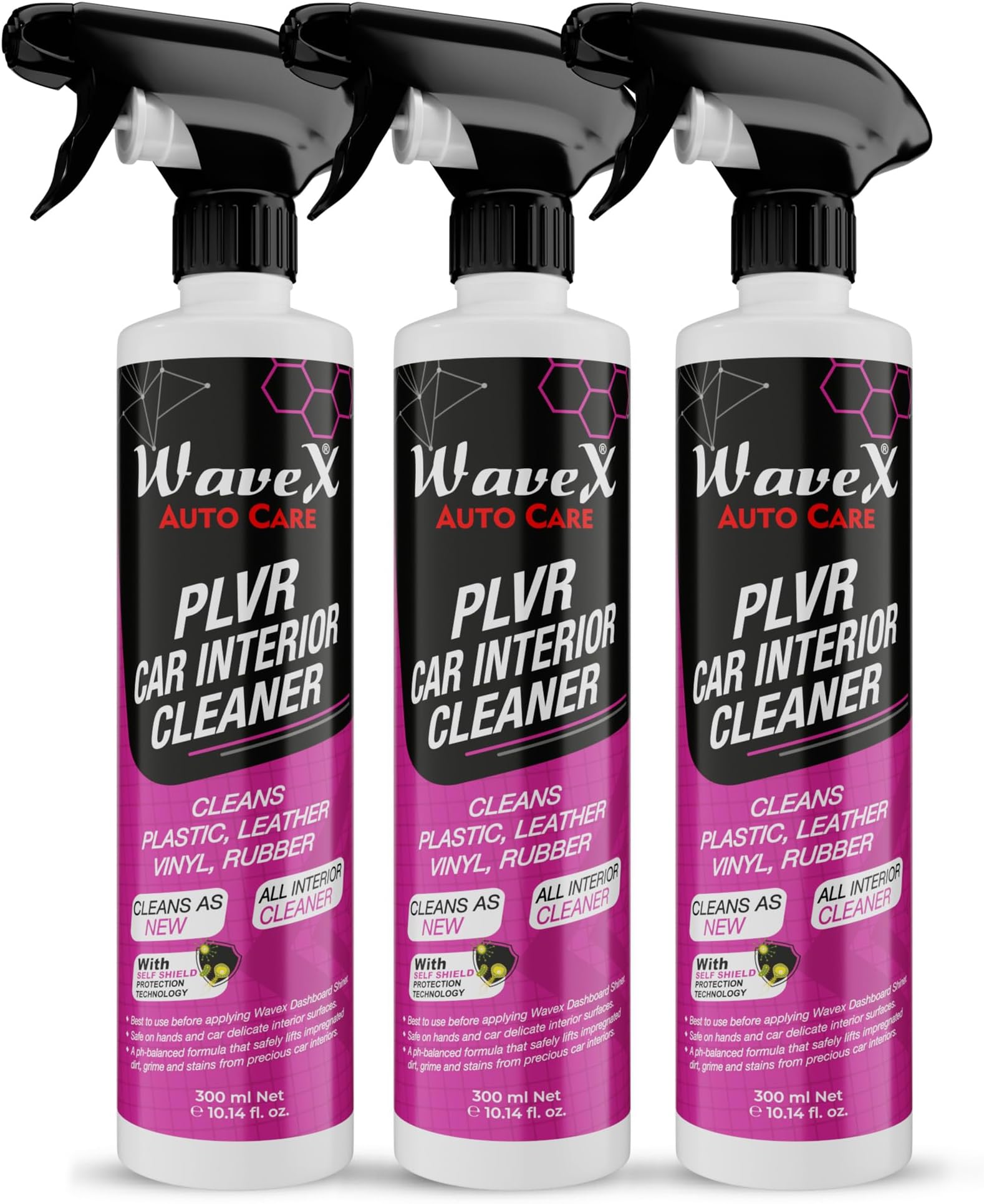Wavex Car Interior Dashboard Cleaner Sanitize(1L) | PLVR Plastic Leather Vinyl Rubber Cleaner Reduces Bacteria Microbes