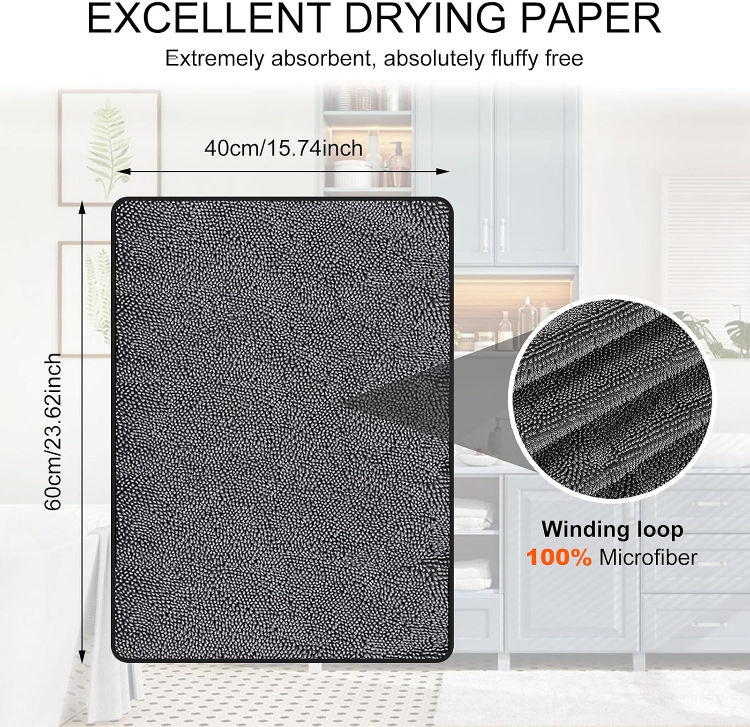 3 Pcs Shiny Wipes Shower Cleaning Cloths, Super Absorbent Microfiber Bath Towels,Microfiber Bath Towel for Bathroom,Streak-Free Towel Cloth for The Car, No Streaks or Water Spots