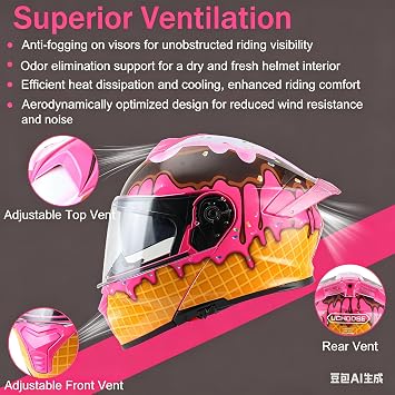 Womens Modular Motorcycle Helmet Flip Up DOT Approved