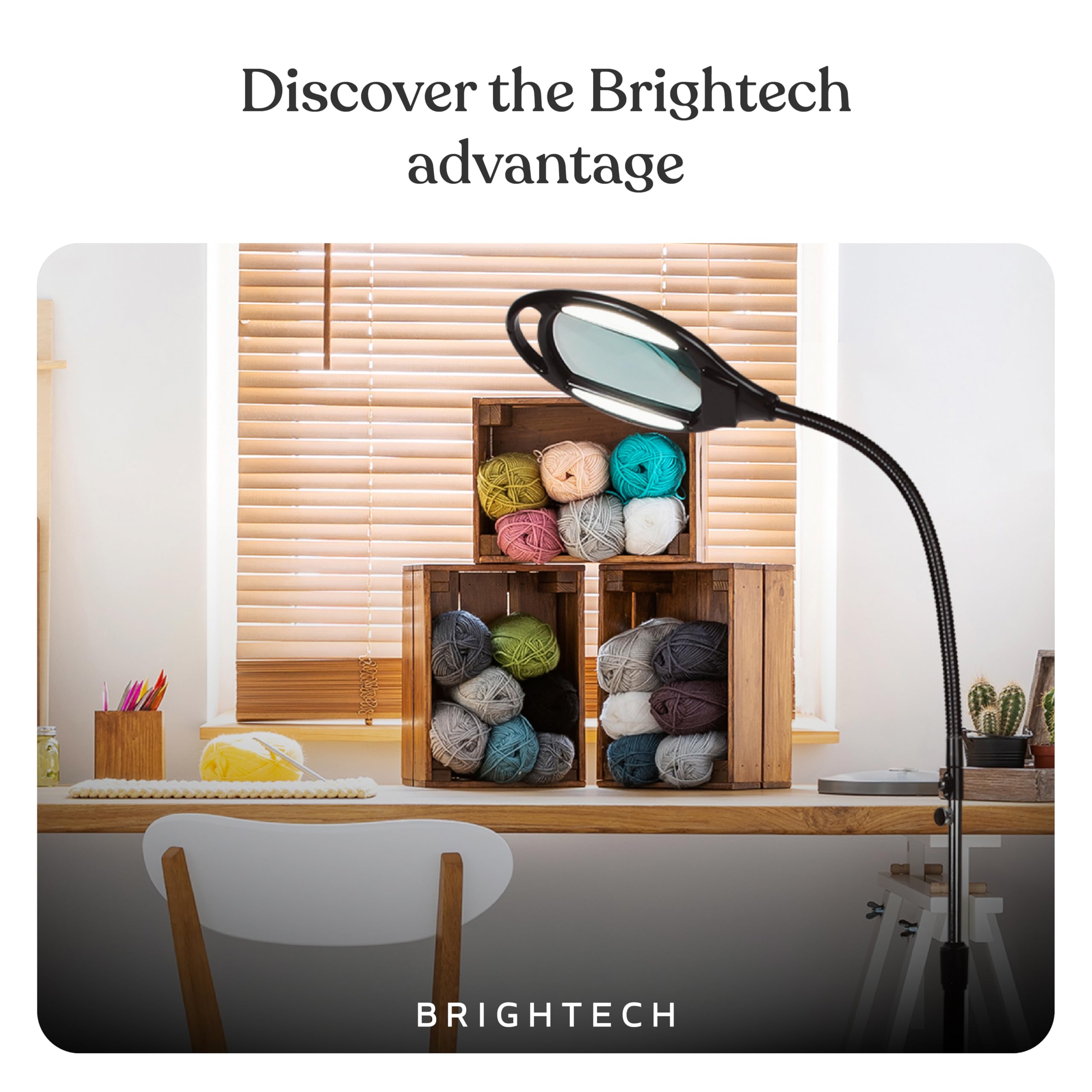 Brightech LightView Pro - Lampada da terra con ingrandimento a pagina intera - Lente d'ingrandimento a mani libere con luce a LED brillante per la lettura-Collo d'oca flessibile mantiene la posizione