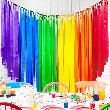 60M Rainbow Satin Ribbon 50mm Wide Colorful Fabric Ribbons Large Silk Satin Hanging Streamer Garland for Gift Wrapping Crafts DIY Sewing Hair Bow Birthday Wedding Chair Party Backdrop Decorations