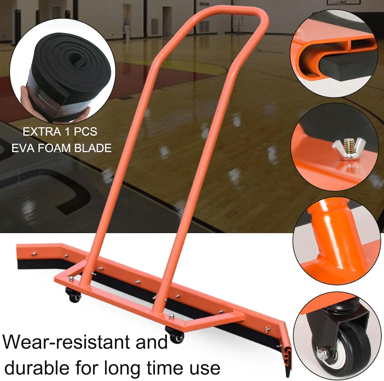 Rasqueta para tenis, pickleball, rodillo de secado resistente con ruedas para azulejos, hormigón, césped, suelo