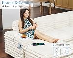 Jocisland Oversized Sofa, U Shaped Sofa Couch with Storage Chaise, Sectional Sofa Couch with USB Ports & Cup Holder, Faux Fur White