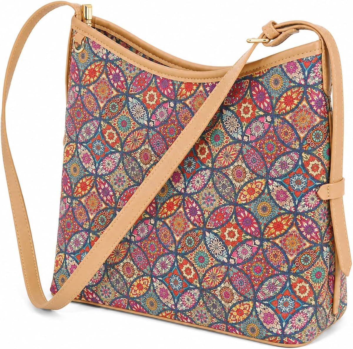Vintage Natural Cork Tote Bag for Women, Large Shoulder Handbag for Travel