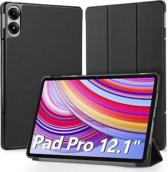 Hianjoo Case for Xiaomi Redmi Pad Pro 12.1 inch Tablet Case Compatible with Xiaomi POCO Pad Cover with Stand Function Auto Sleep Function Full Body Protective Case Shockproof Scratch-Resistant - Black