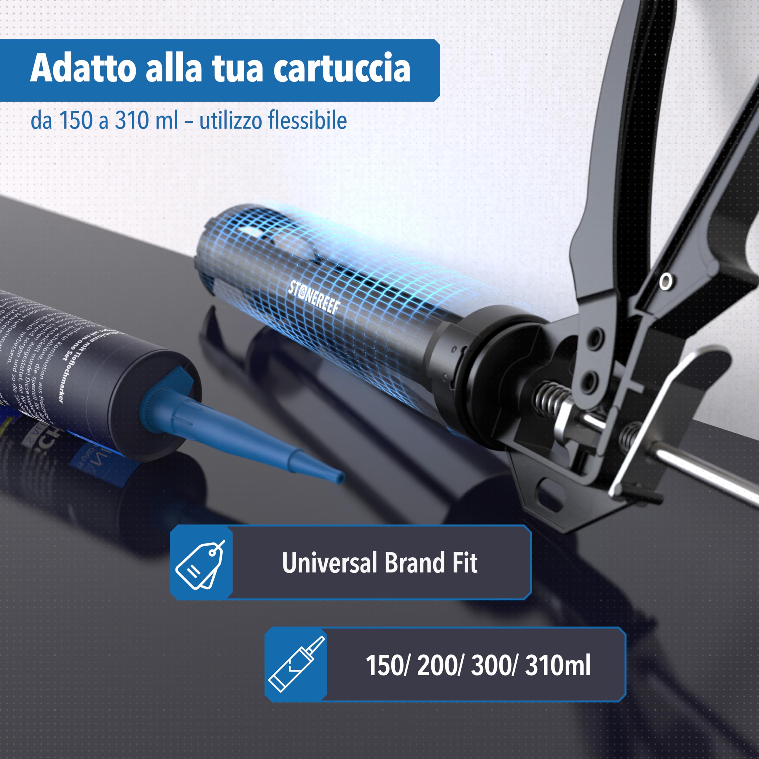 Pistola a cartuccia professionale 9" in metallo pressa per silicone