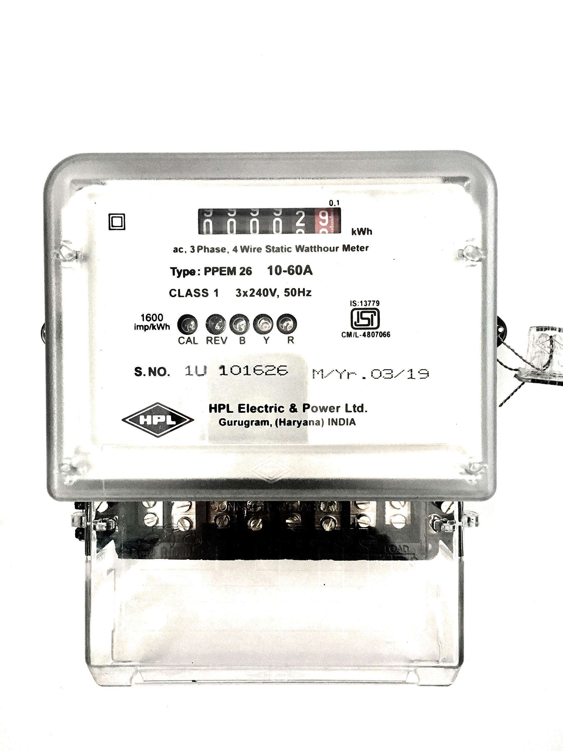 HPL 3 Phase Watt Hour Counter Display Sub Meter, White (B07D3QYY5Z) Amazon Price History, Amazon Price Tracker