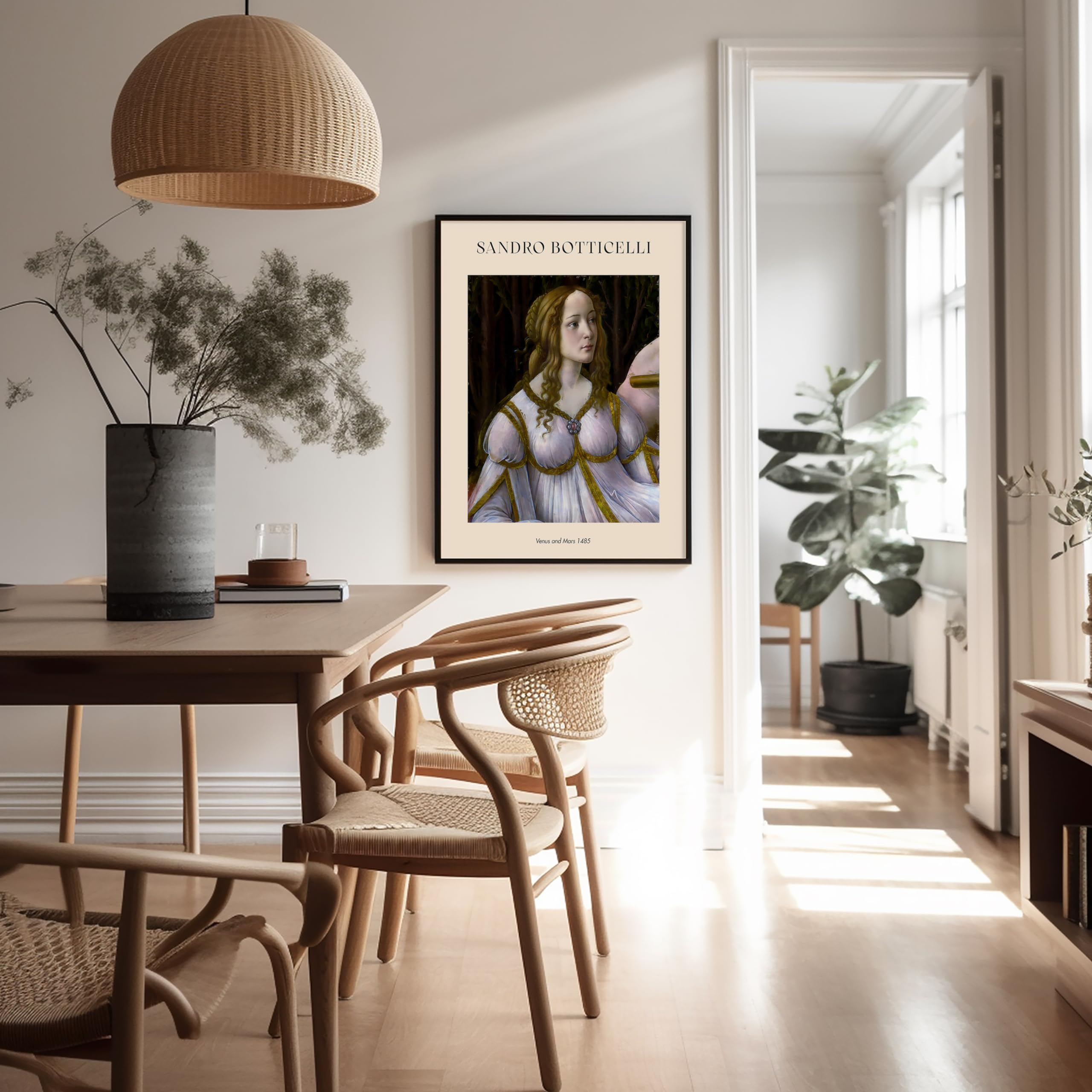 Poster Master Poster di Sandro Botticelli, stampa di Venere e Marte, arte mitologica, arte rinascimentale italiana, dea dell'amore, arte del dio della guerra, decorazione classica per casa o ufficio,