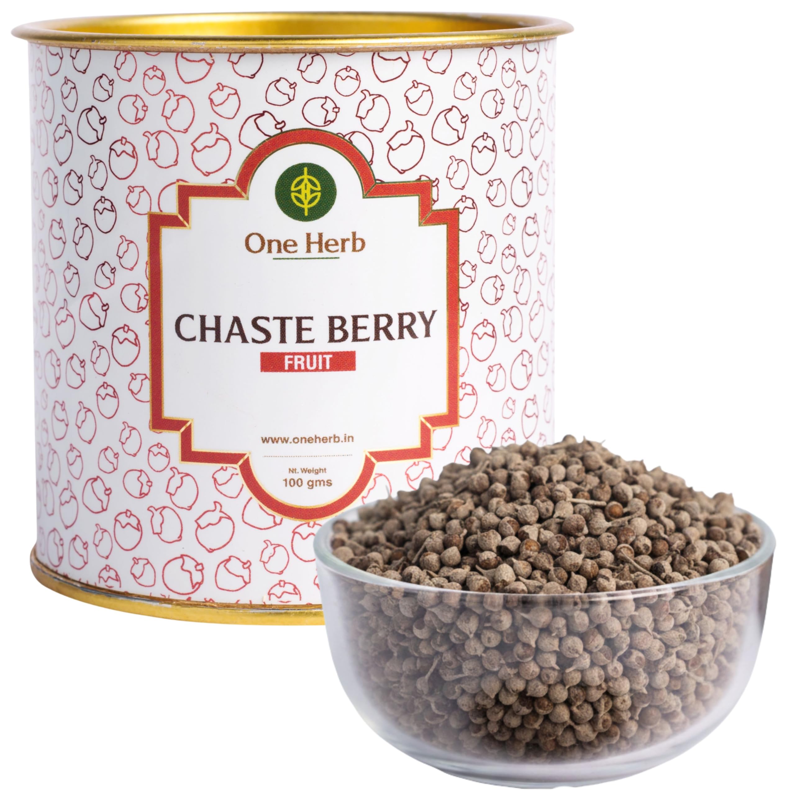 One Herb - ChasteBerry Fruit 100g (Vitex Agnus Castus) for Reducing PMS Symptoms & Acne, Hormonal Imbalance, Super Herb