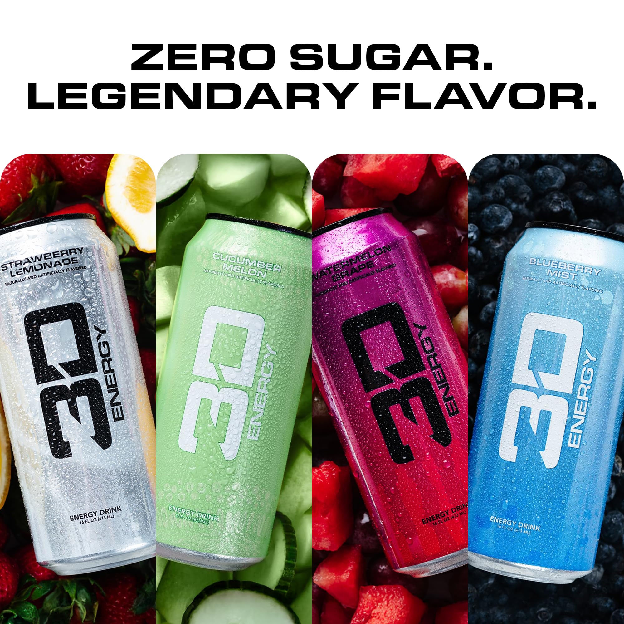 3D Sugar-Free Energy Drinks, Variety Pack - Clean Energy Drink with 200mg Caffeine, Taurine & L-Carnitine