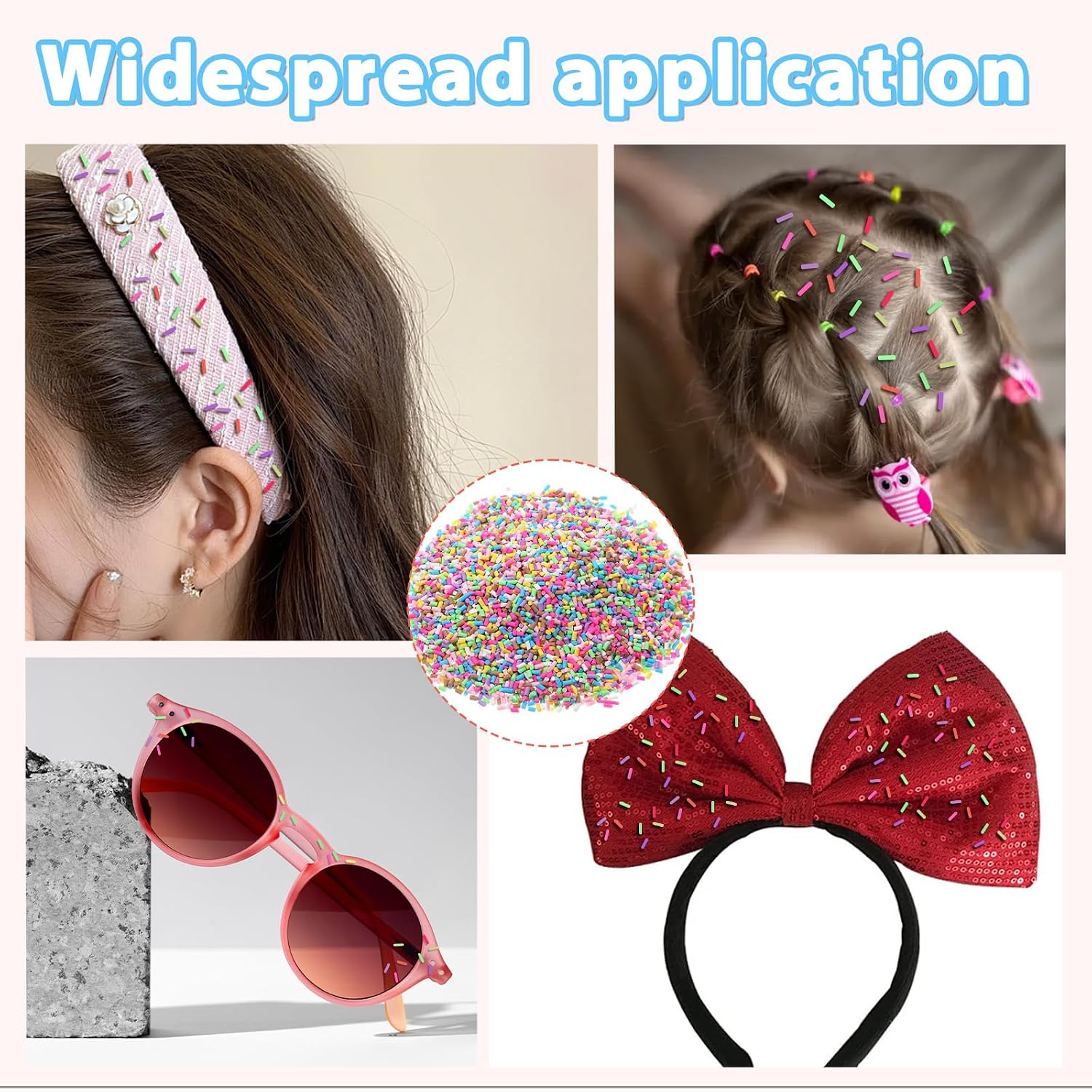 100g Faux Candy Sprinkles Mixed Bright Color Non-edible Polymer Clay Sprinkle Beads Polymer Clay Slices Plastic Sprinkle Decoration for Nail Art DIY Crafts Cake Phone Case
