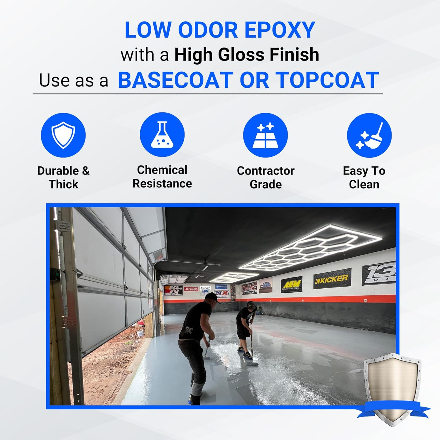 ArmorPoxy 100% Solids Epoxy with Metal Mixer & Bucket, 1.5 Gallons - Clear, Covers 200-300 SQ FT