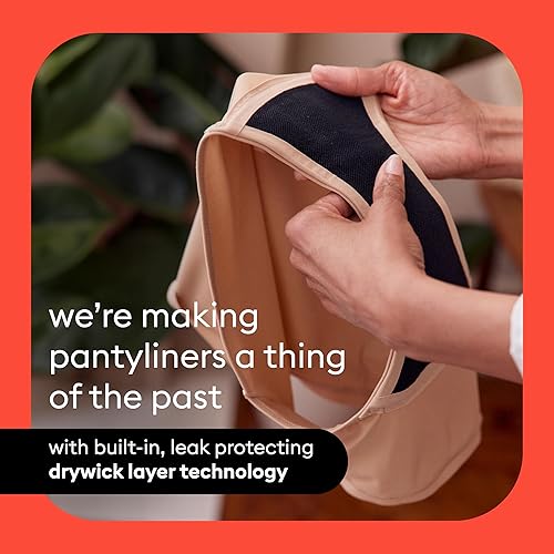 Vista 8 de Hip-Hugger - Ropa interior con capacidad para hasta 3.4 fl oz o 6 cucharadas o 1/4 taza de líquido*, ropa interior de incontinencia de absorción