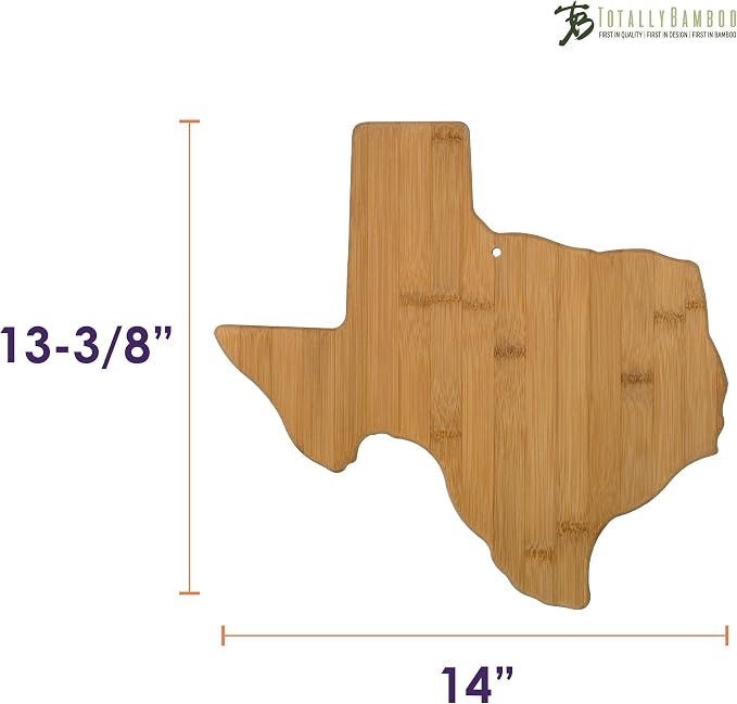 Tabla de cortar y servir de bambú totalmente Texas miniatura 3