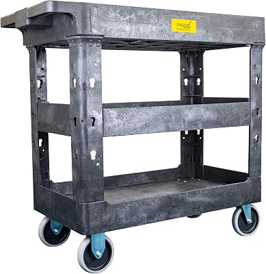 550lb Capacity Heavy Duty Plastic Utility Cart 34-1/2