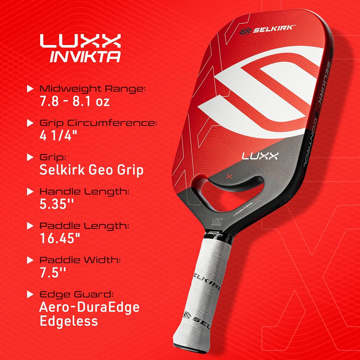 Selkirk Sport LUXX Control Pickleball Paddle view 4