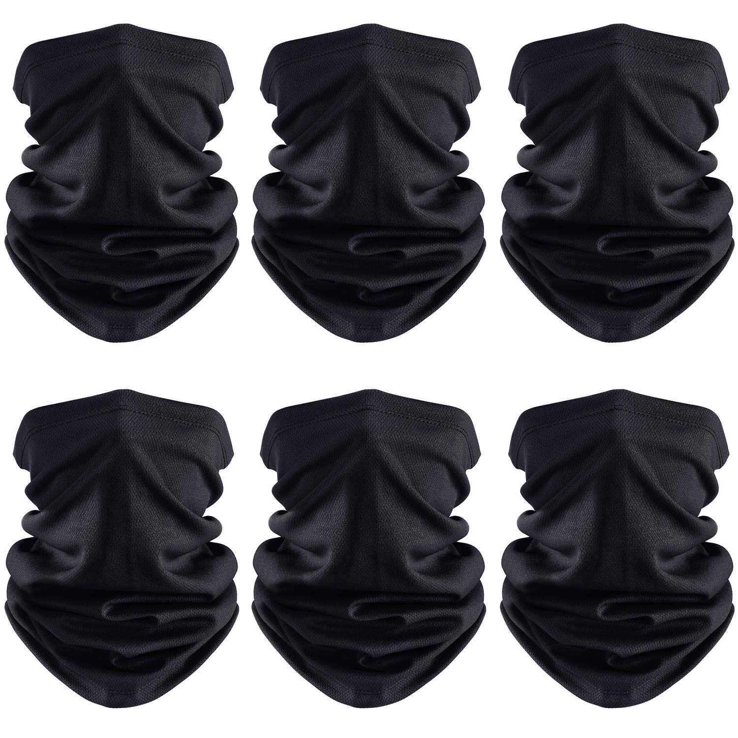 Face Cover KASTWAVE 6 PCS Neck Gaiter Face Mask for Women Men Balaclava Face Breathable Bandana Sun Protection Cycling Running Unisex Face Cover Scarf for Outdoor Sports, One Size