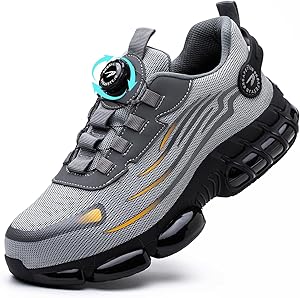 GemChve Arbeitsschuhe Sicherheitsschuhe Herren Damen Stahlkappen Anti-Smashing Leicht Sportlich Atmungsaktiv Selbsthemmend Schnellverschluss Mode Schutzschuhe 36-46 EU