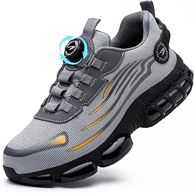 GemChve Arbeitsschuhe Sicherheitsschuhe Herren Damen Stahlkappen Anti-Smashing Leicht Sportlich Atmungsaktiv Selbsthemmend Schnellverschluss Mode Schutzschuhe 36-46 EU