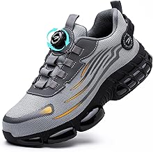 Safety Shoes Men Women Lightweight Breathable Sneakers Non-Slip Safety Shoes with Steel Toe Quick Adjustment of Laces 36-46 EU