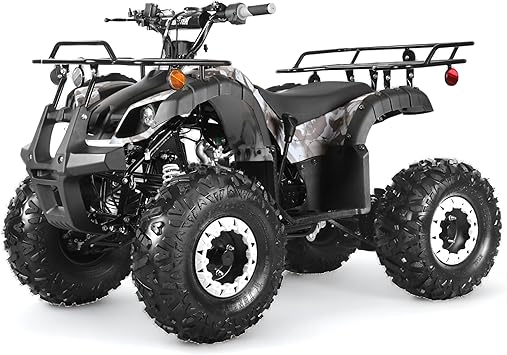 Coolster 125cc ATV for Teens & Adults, Army Black - Gas Powered Quads with Automatic Transmission, Reverse Gear & LED Headlights, Oversized Wheels & Tires, ATV-3125XR8-U2