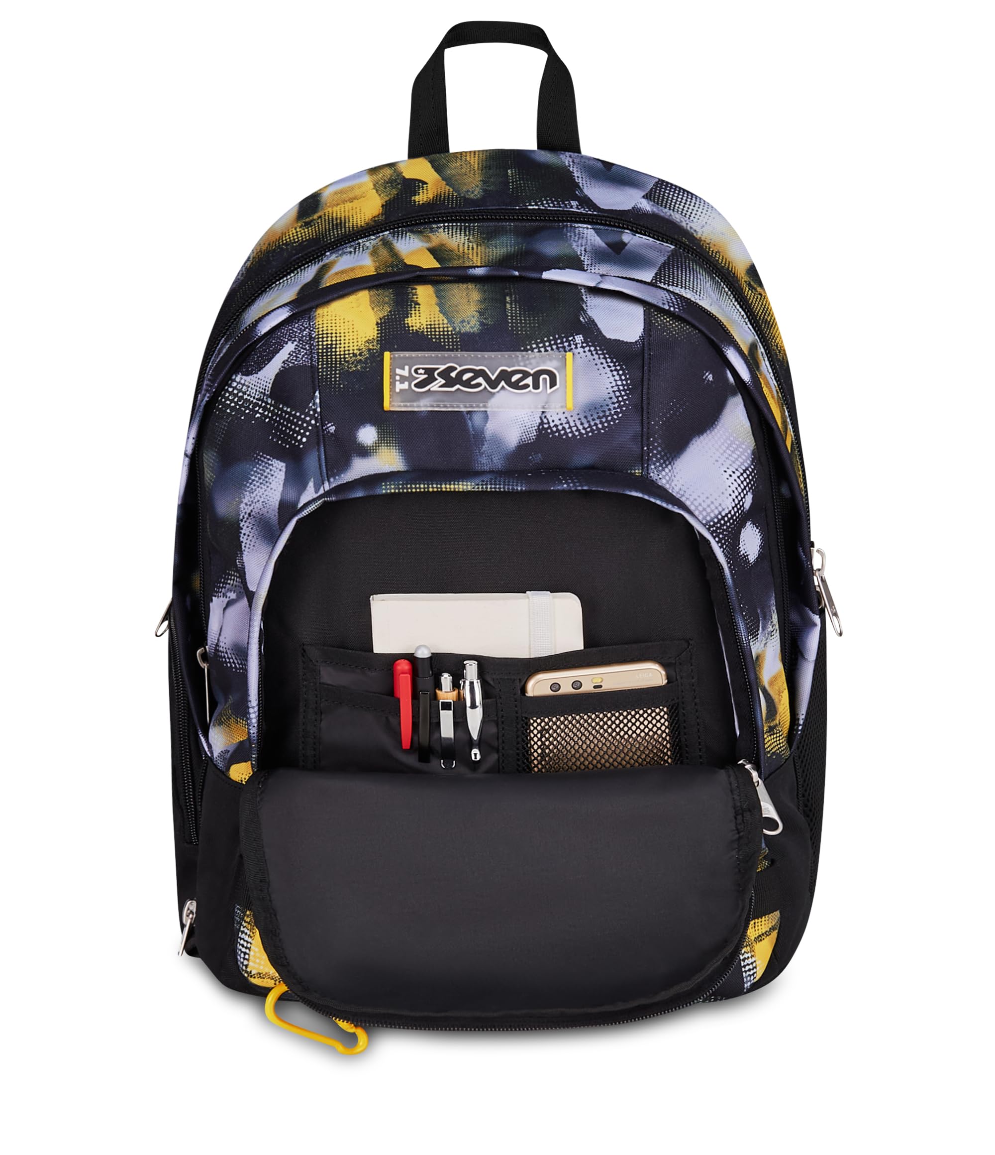 Seven Zaino Scuola Dual Detach GOLDEN PAINT, Grigio, 32 L, Doppio Scomparto, Tasche multifunzione, Zaino Staccabile, Tasca con organizer, Scomparto porta pc, Scuola media e superiore, Bambino, Ragazzo