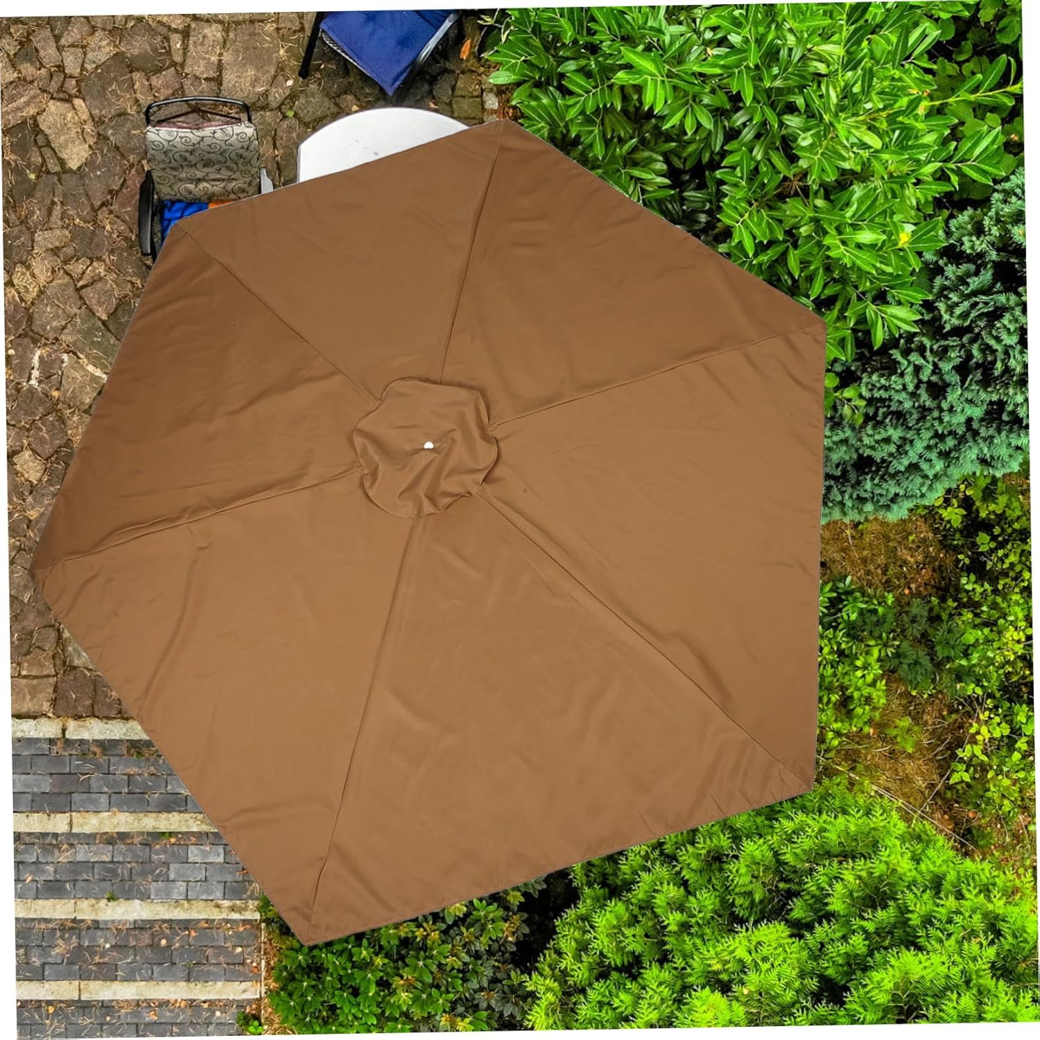 Hemoton Patio Umbrella Replacement Canopy Cover Durable Polyester Ribs Quick Easy Installation Sun Protection for Gardens Patios and Outdoor Spaces