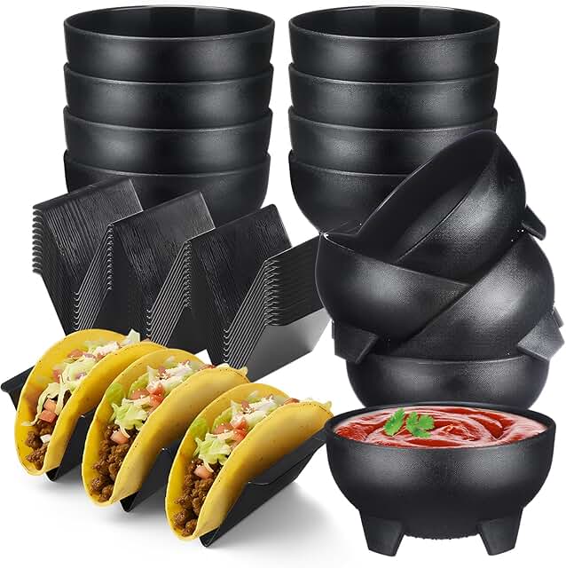 12 Family Dinner Recipes for Busy Weeknights 28 Mexican Taco Holder Stands with Salsa Bowls Set of 24 Food Grade Plastic...