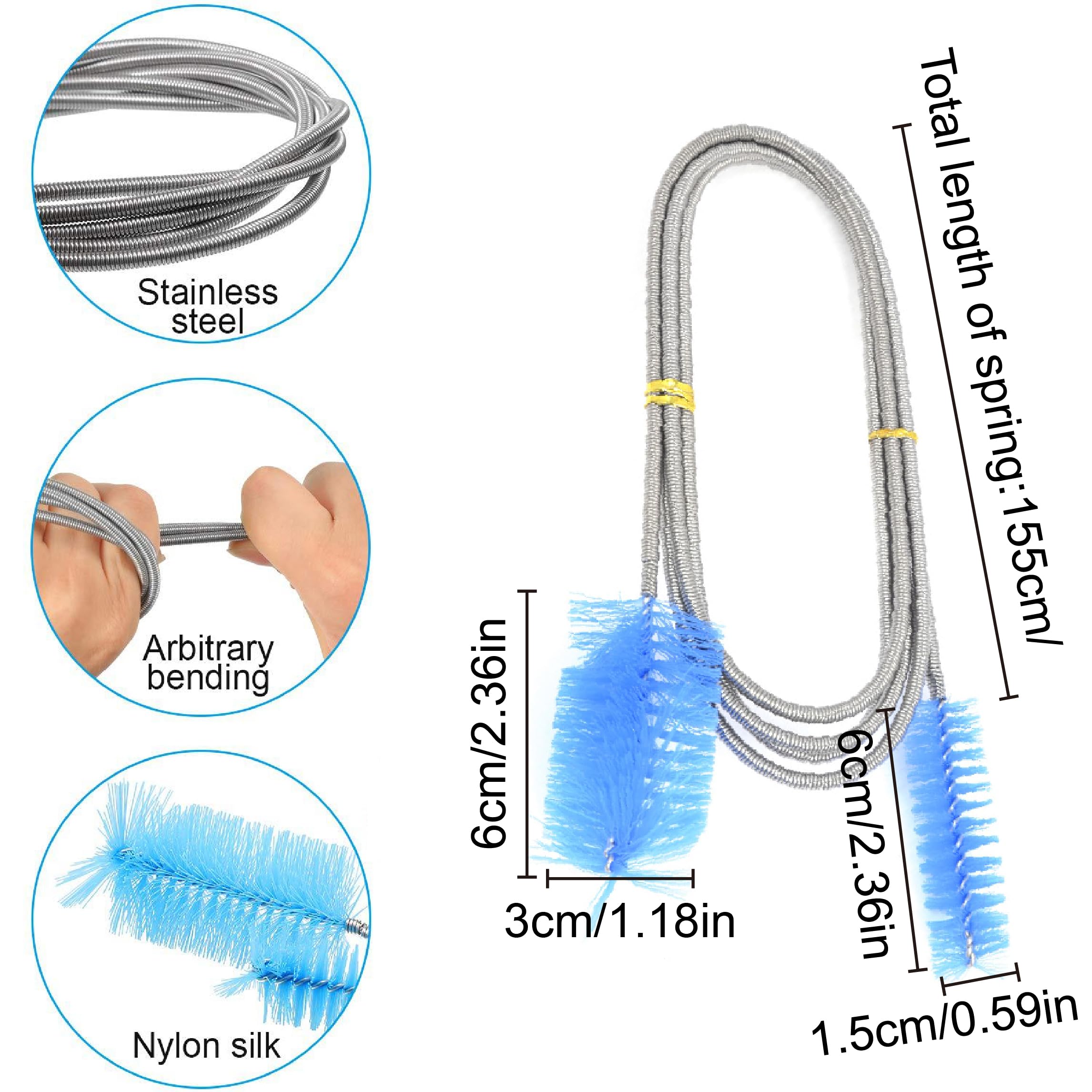 Scovolino Per Acquario 155cm - Doppia Estremità, Flessibile, Per Pulizia Tubi E Filtri - Foto 3