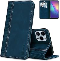 Vista 9 de Compatible con OnePlus 15 Funda protectora de piel sintética con función atril y función atril, magnética, color negro
