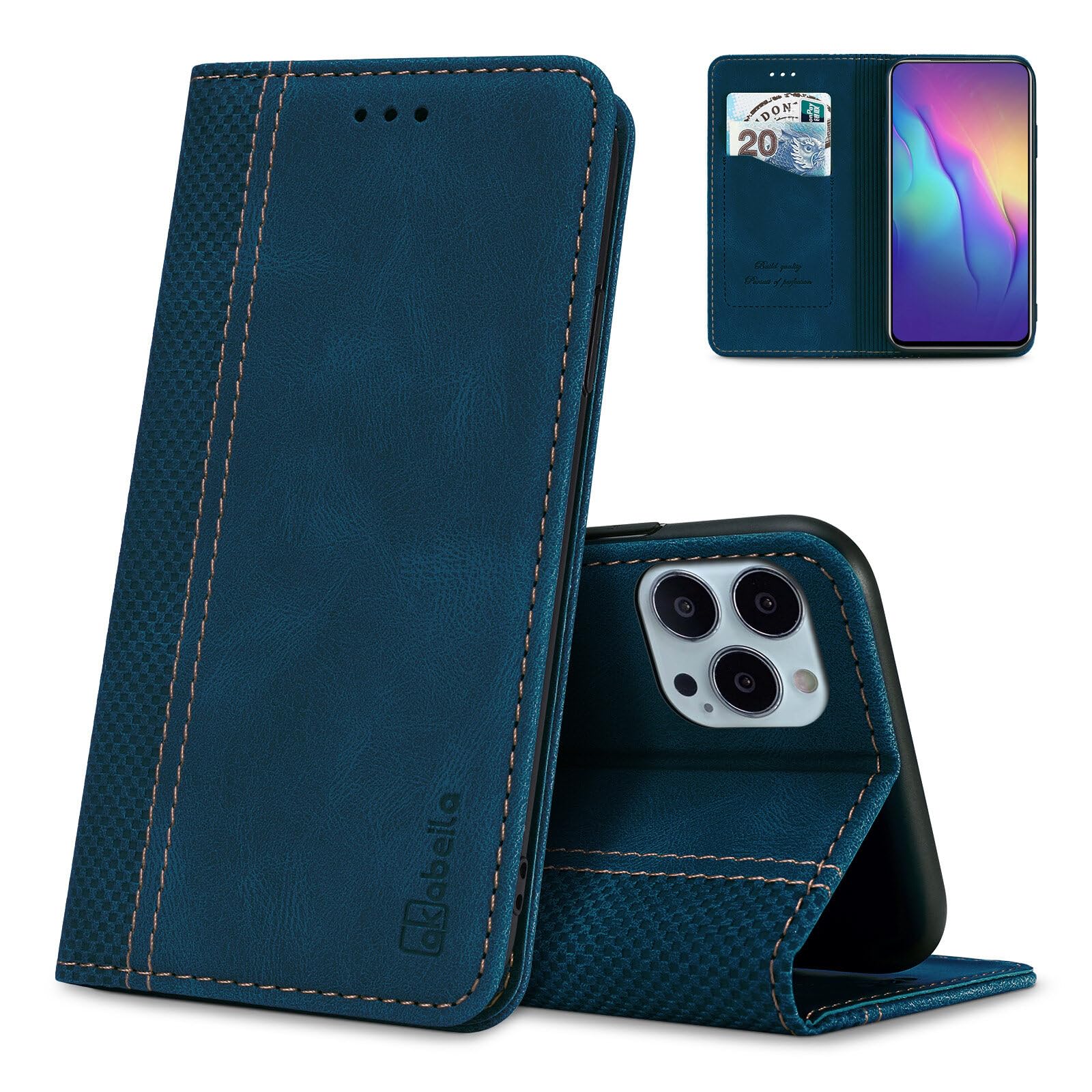 AKABEILA Mobile Phone Case Compatible with Samsung Galaxy S24 FE Case Protective PU Leather Flip Case Stand Wallet Folding Case Bag Case with [Card