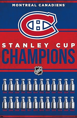 Trends International Póster de pared de la NHL Montreal Canadiens - Champions 23