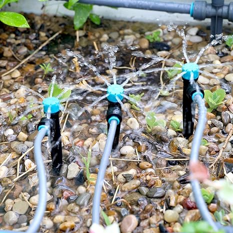 Stream Quick-Connect Drip Irrigation Stream Emitters, Adaptable for 6mm Drip Irrigation Tubing Hoses for Garden Watering System(10pcs)