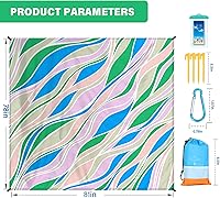 Vista 167 de Beach Blanket Oversized Extra Large 78" X 81",Waterproof Sandproof Beach Blanket 1-7 Adults Lightweight Durable for Travel Camping Hiking Picnic