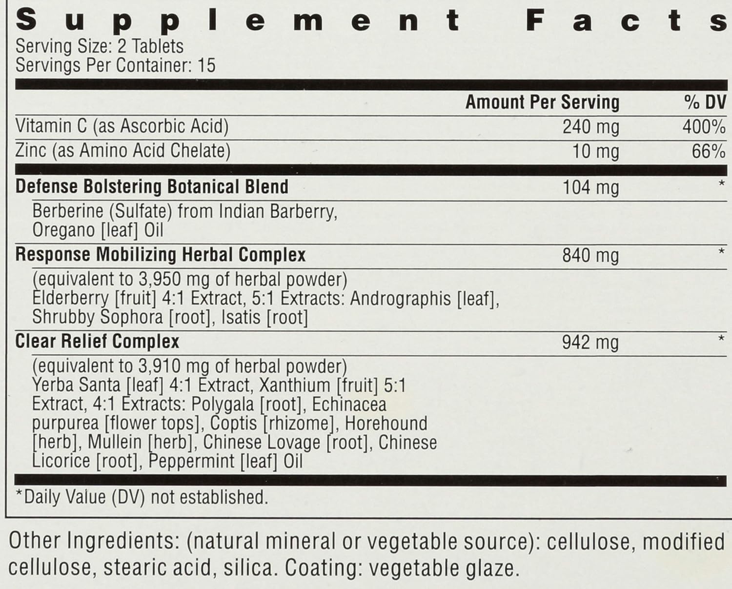 Rainbow Light - Counter Attack - Vitamin C and Zinc Supplement; Vegan and Gluten-Free; Herbal Blend Provides Immune Support, Boosts Immune System Health and Response - 30 Tablet Blister Box