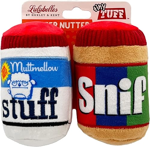 Miniatura 1 de Huxley & Kent Lulubelles Tiny Tuff  Nutter esponjoso  Juguete extra resistente para perros pequeños  Paquete de 2 juguetes divertidos para perros
