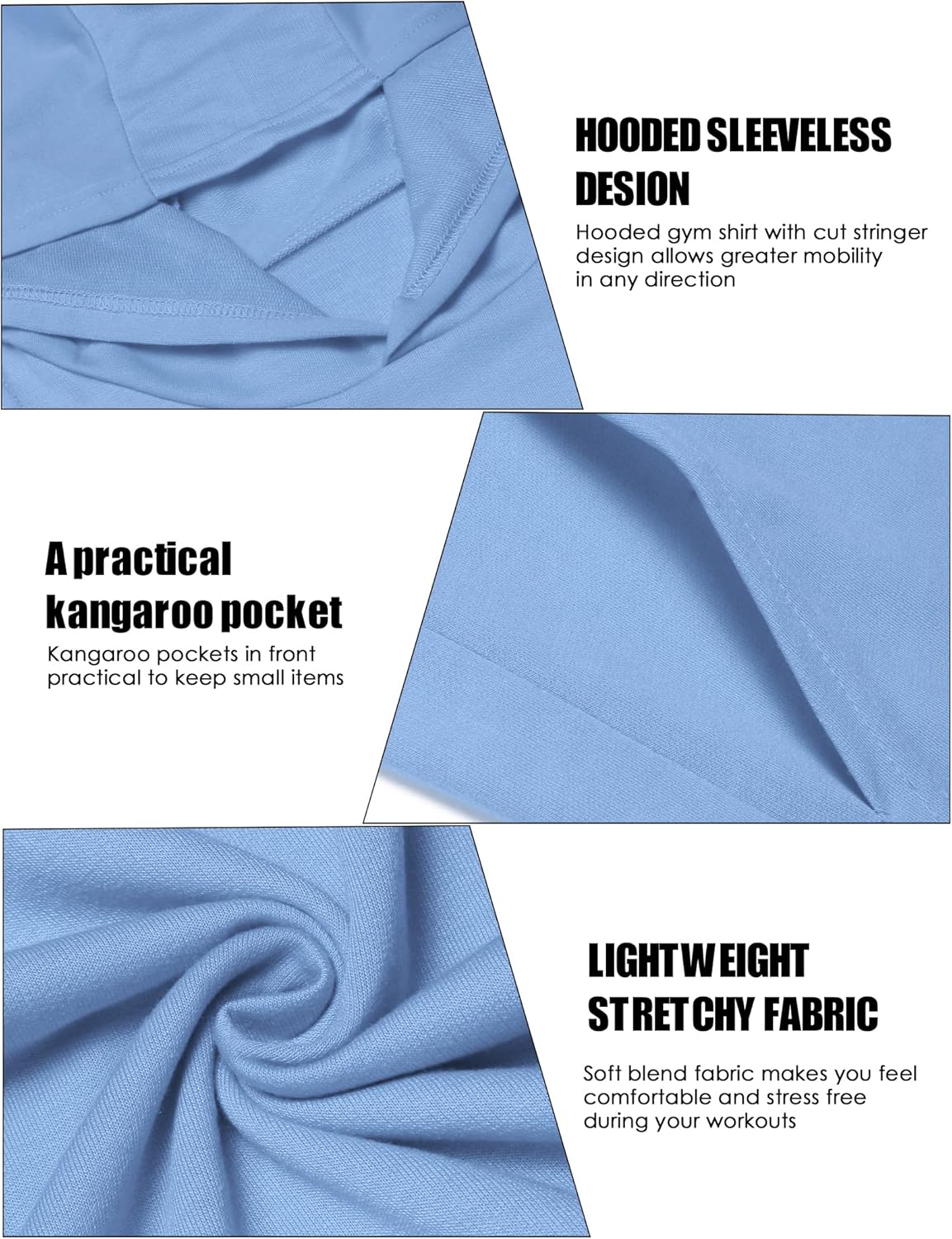 COOFANDY Men's Workout Hooded Tank Tops Bodybuilding Muscle Cut Off T Shirt Sleeveless Gym Hoodies - Image 5