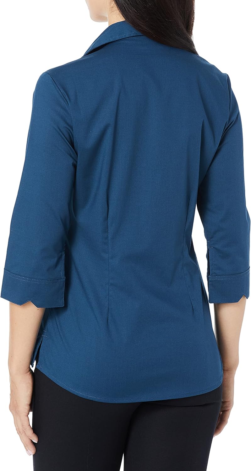 Chef Works Women's Finesse 3/4 Sleeve Fitted Shirt: Clothing, Shoes & Jewelry