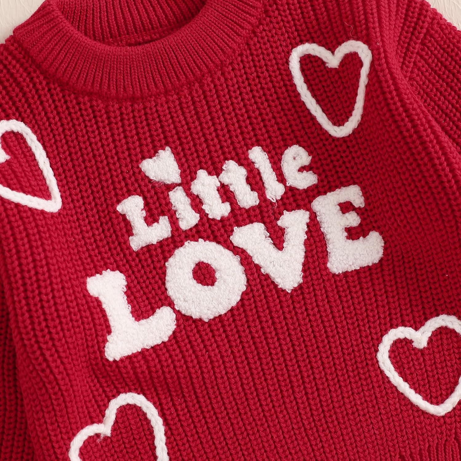 Toddler Girl Sweater Love Heart Letter Pattern Longsleeve Crewneck Knitwear Pullover Baby Fall Winter Warm Clothes