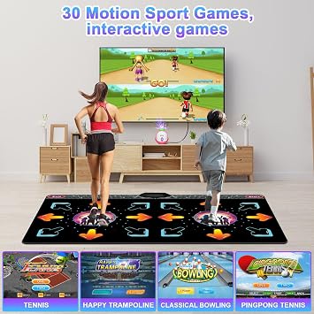 YRPRSODF Dance Mat for Kid & Adult, Double Dance Mats for TV, Electronic Dance Pad Game with Camera, Exercise Dance Game for TV,Plug and Play Dancing Mat for Family Games, Xmas Birthday Gifts Ideas