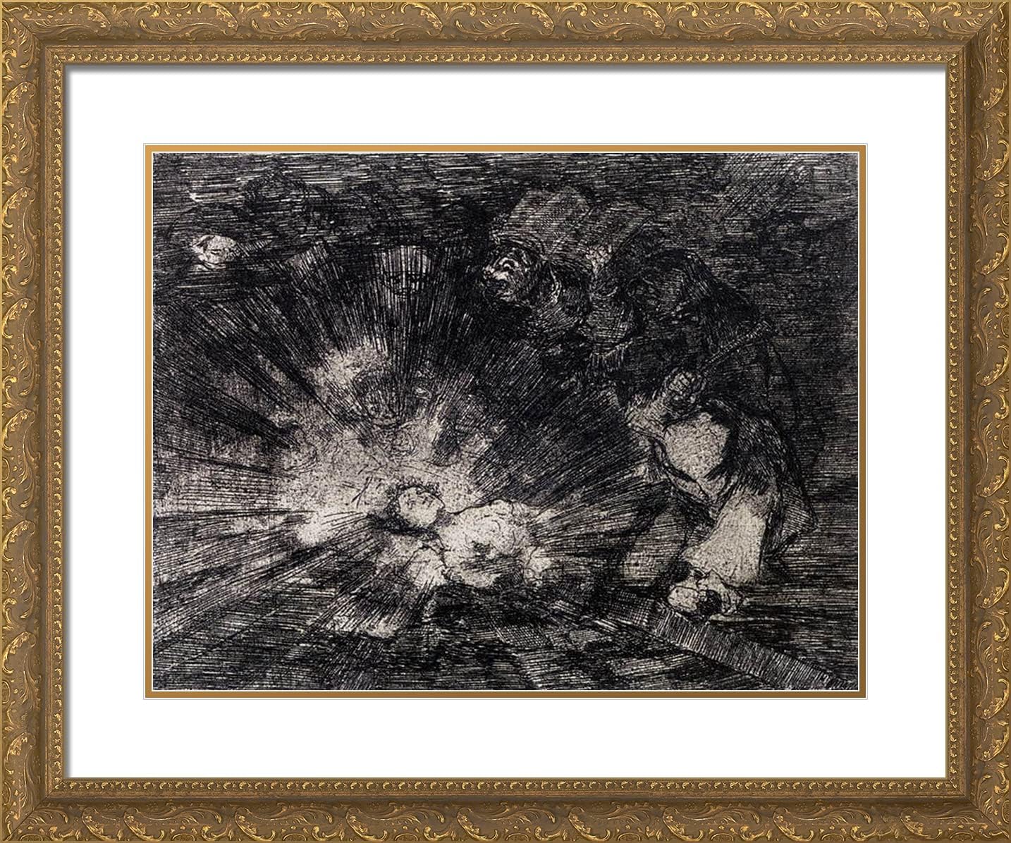 ArtDirect Goya, Francisco 24x20 Gold Ornate Framed Art Print with Double Matting Titled: Will She Rise Again